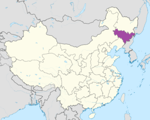 Carte de localisation du Jilin en Chine.