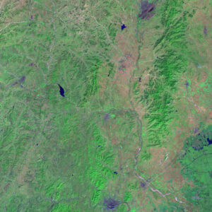 Image satellite de l'ouest du Liaoning prise par Landsat 7.