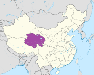 Carte de localisation du Qinghai en Chine.