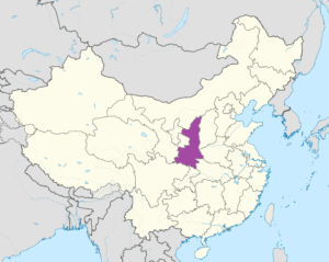 Carte de localisation de Shaanxi en Chine.