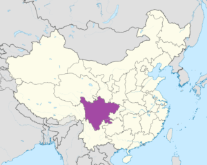 Carte de localisation du Sichuan en Chine.