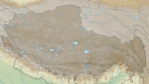 Carte physique vierge du Tibet.