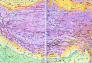 Carte physique du Tibet