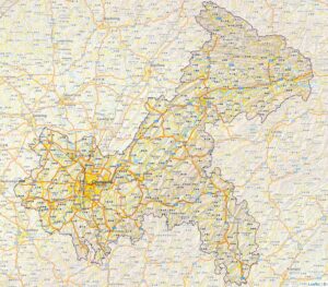 Carte routière de Chongqing.