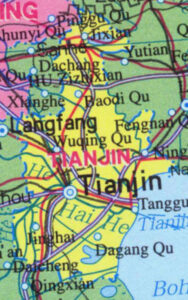 Carte de la municipalité de Tianjin.