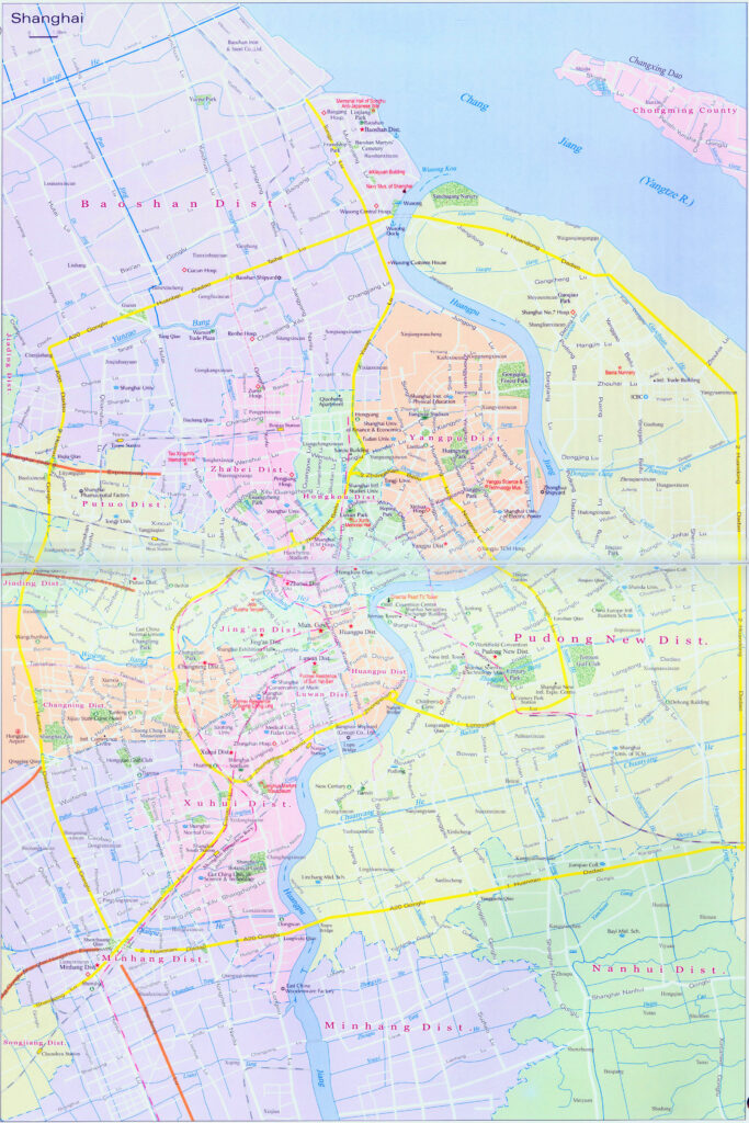 Carte de Shanghai, Chine