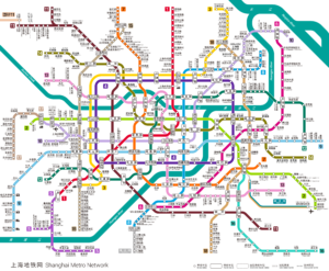 Plan schématique du réseau de métro de Shanghai