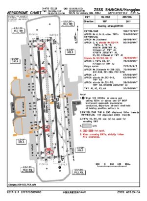 Plan de l’aéroport international de Shanghai Hongqiao