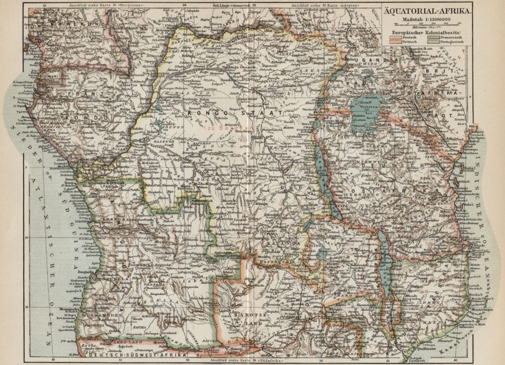 Carte de l'Afrique équatoriale circa 1902-1908