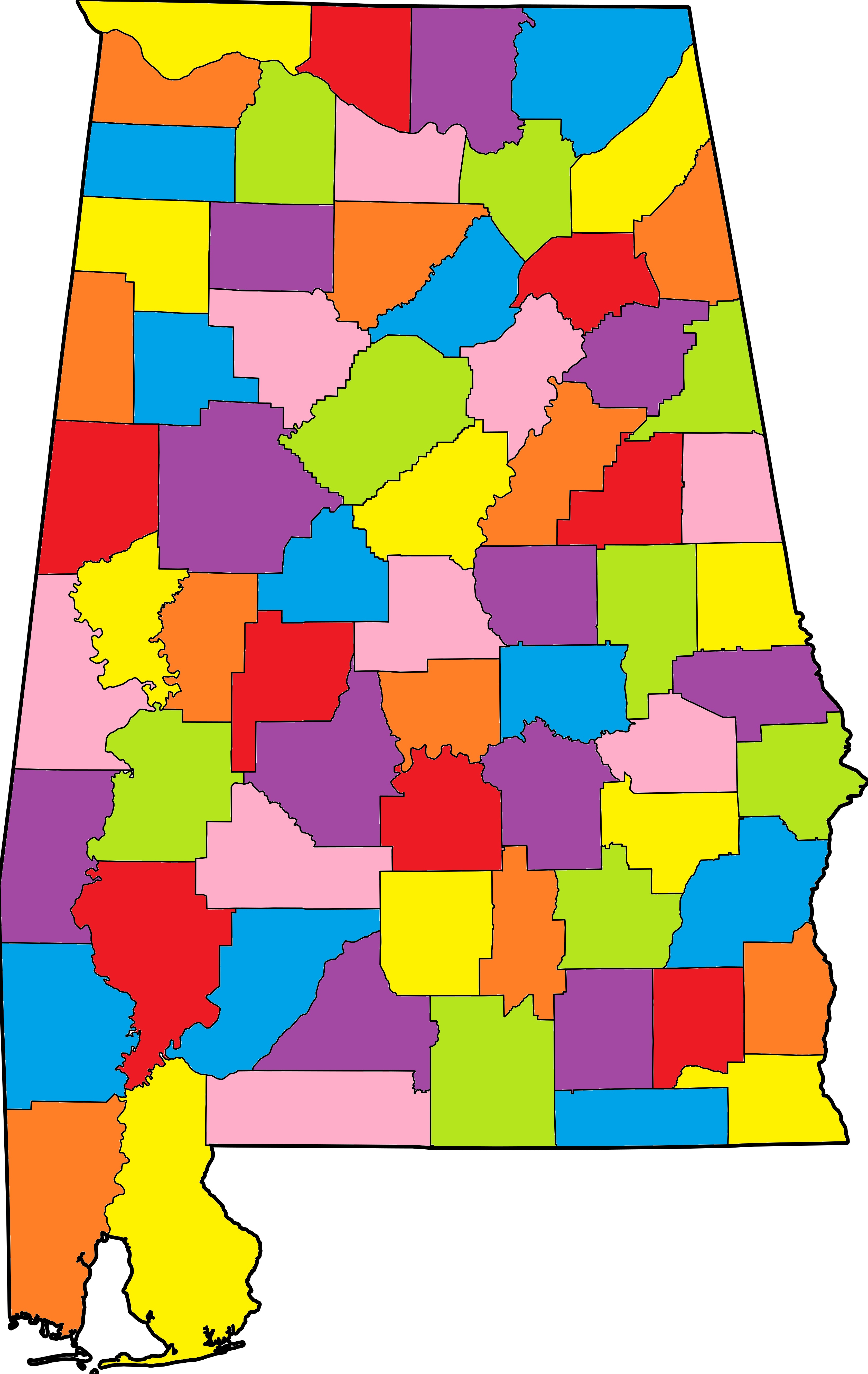 Carte Politique De L Alabama