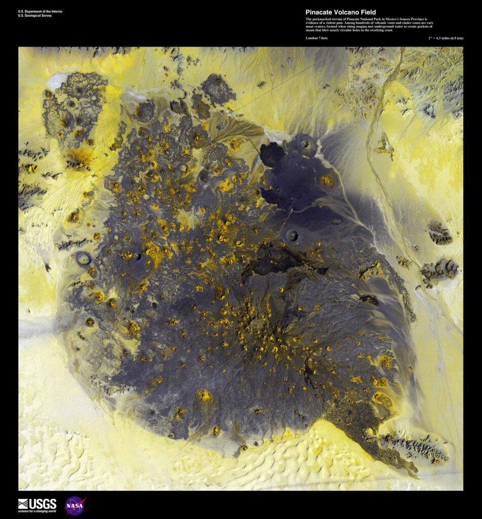 Image satellite du relief grêlé de la Reserva de la Biosfera El Pinacate
