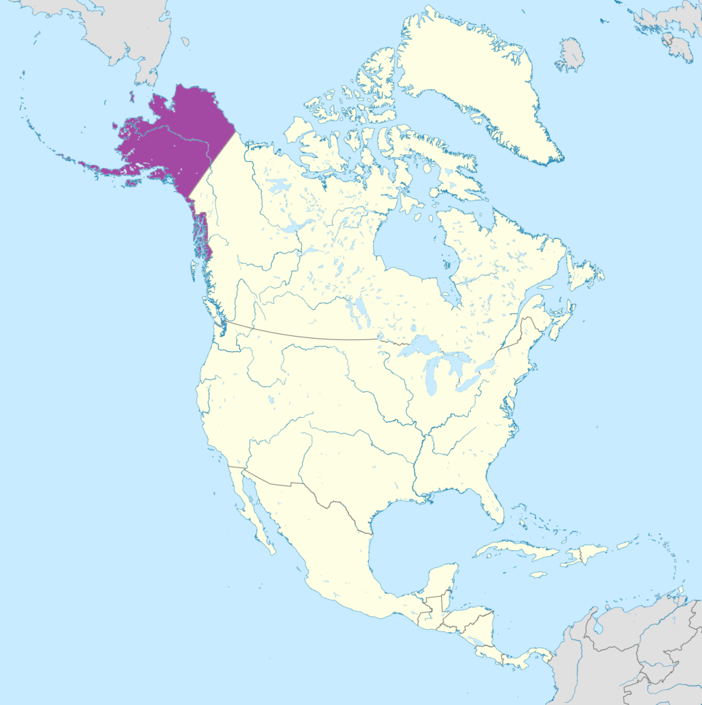 Carte de localisation de l’État de l’Alaska.