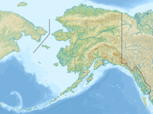 Carte physique vierge de l'État de l'Alaska.