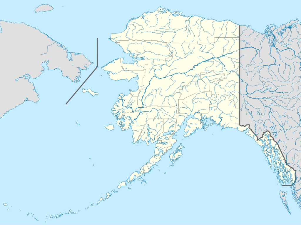 Carte vierge de l'État de l'Alaska.