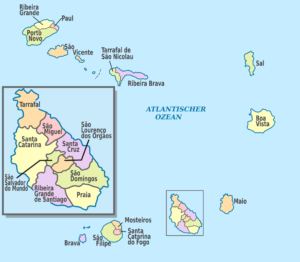 Carte administrative du Cap-Vert.