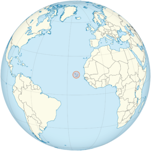 Carte de localisation du Cap-Vert sur le globe.