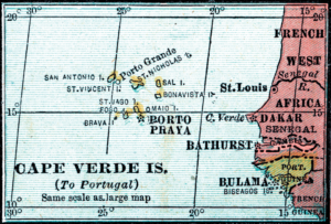 Carte des îles du Cap Vert 1920.