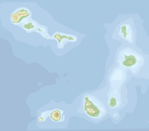 Carte physique vierge du Cap-Vert.
