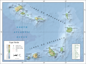 Carte topographique du Cap-Vert.