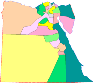 Carte vierge colorée de l'Égypte.