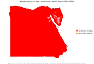 Carte climatique de l’Égypte
