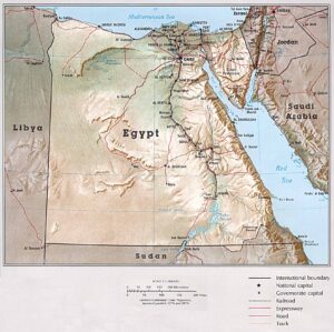 Carte physique de l’Égypte