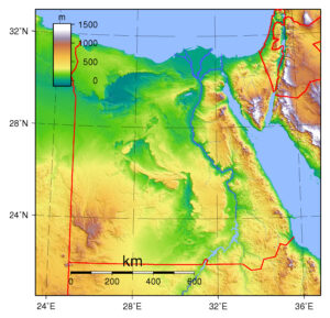 Carte topographique de l’Égypte.