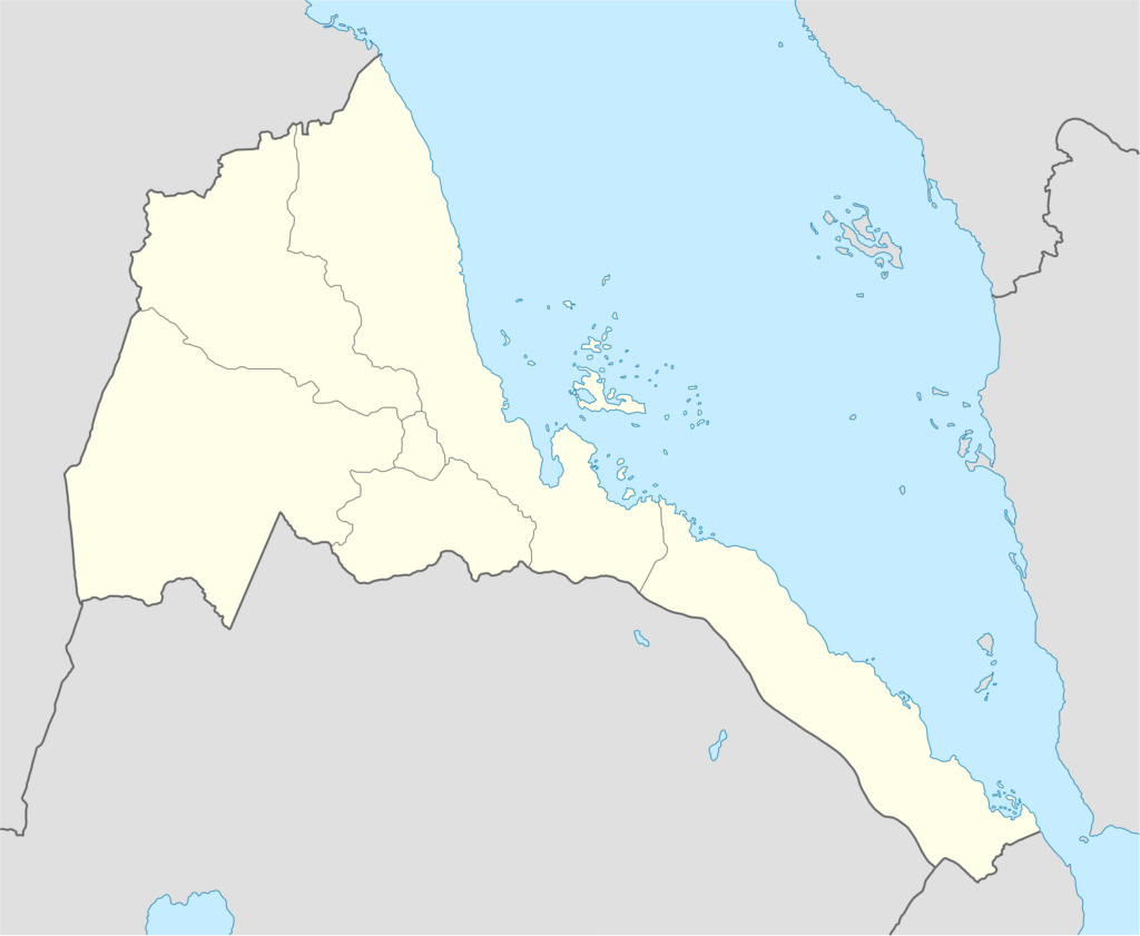 Carte vierge de l'Érythrée.