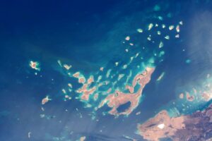 Îles Dahlak dans la mer Rouge vues depuis la Station spatiale internationale.