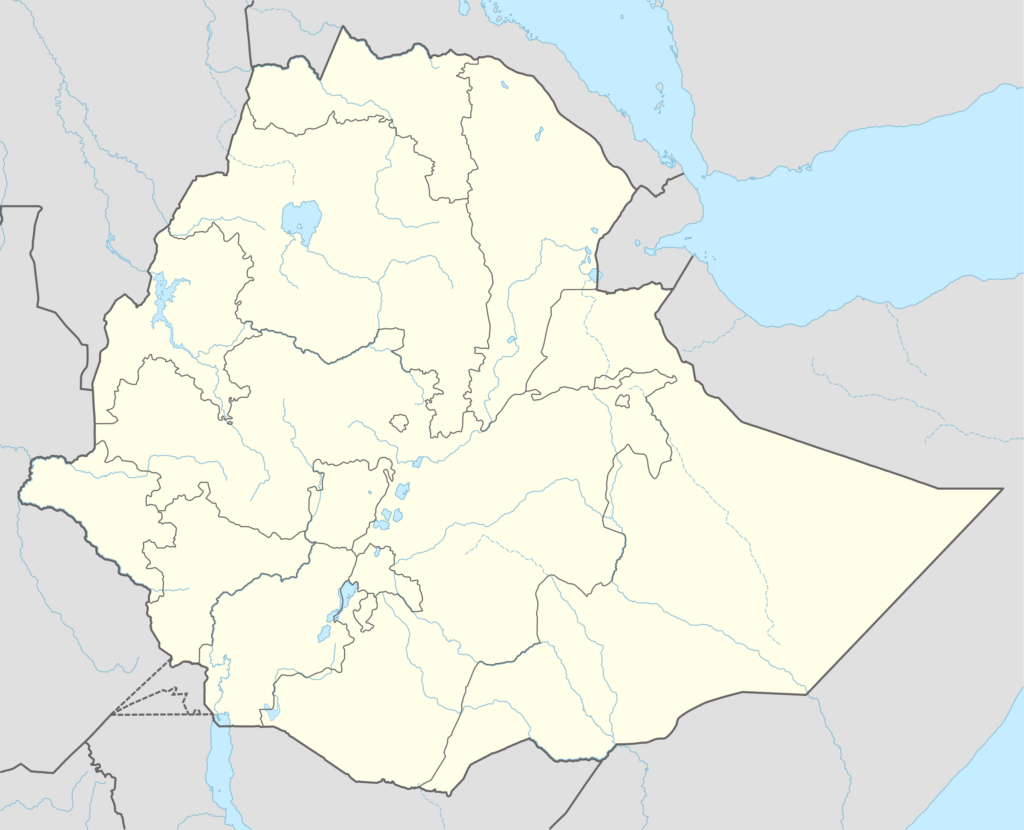 Carte vierge de l'Éthiopie.