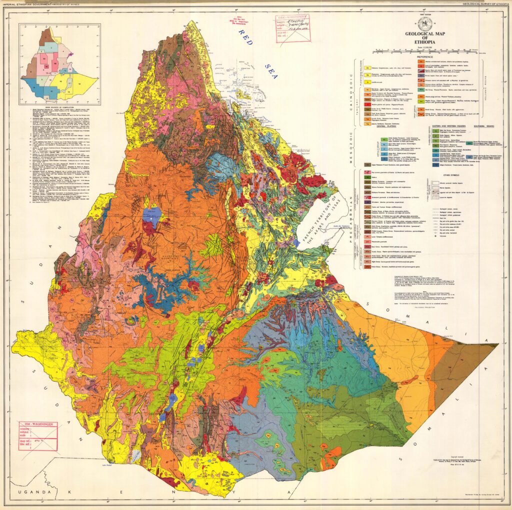 Carte géologique de l’Éthiopie.
