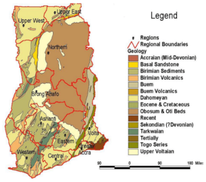 Carte géologique du Ghana