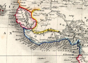 Carte du royaume Akan d’Ashanti de 1850