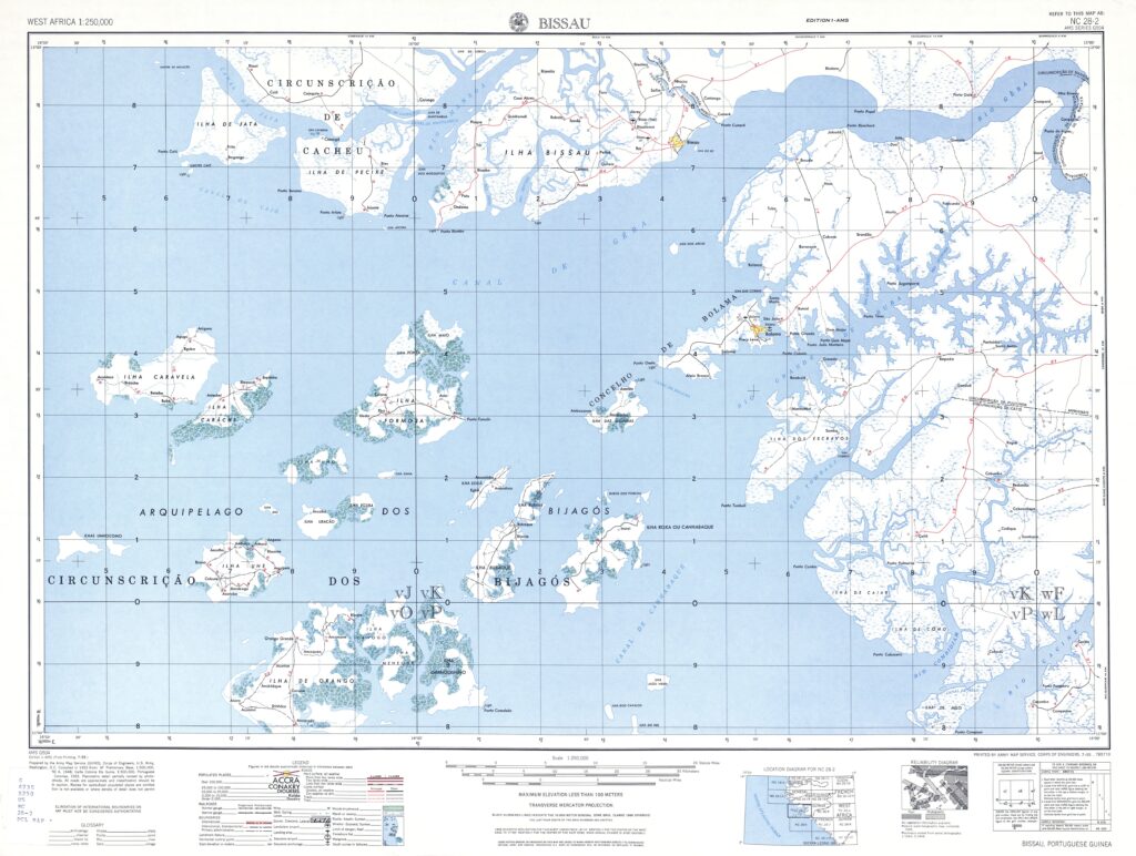 Carte de l'archipel des Bijagos.