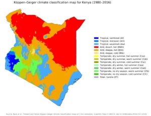 Carte climatique du Kenya