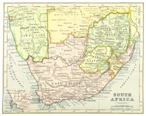 Carte de l’Afrique du Sud 1899