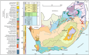 Carte géologique de l’Afrique du Sud