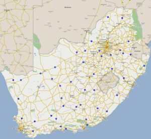 Carte routière de l’Afrique du Sud