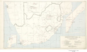 Carte des chemins de fer d'Afrique du Sud, 1950.