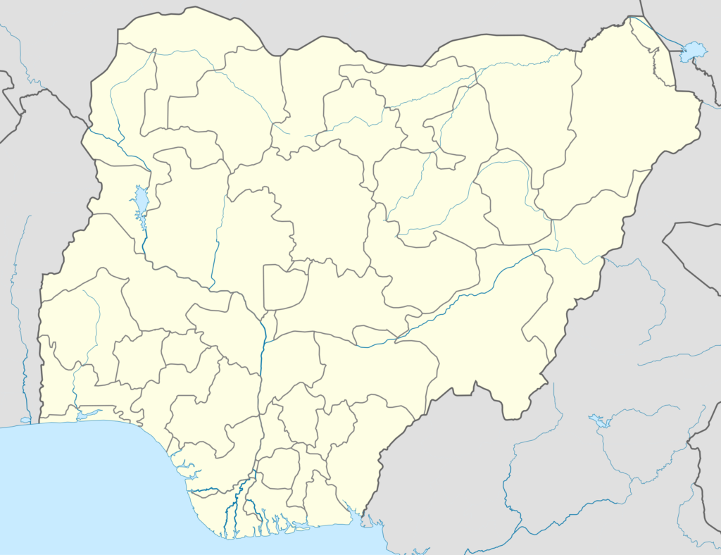 Carte vierge du Nigeria.