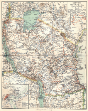 Carte de l’Afrique orientale allemande de 1905
