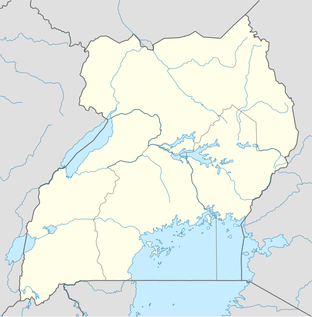 Carte vierge de l'Ouganda.