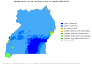 Carte climatique de l’Ouganda
