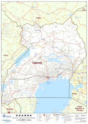 Carte du réseau routier de l’Ouganda
