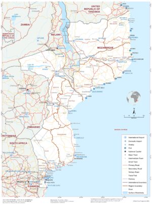 Carte routière du Mozambique