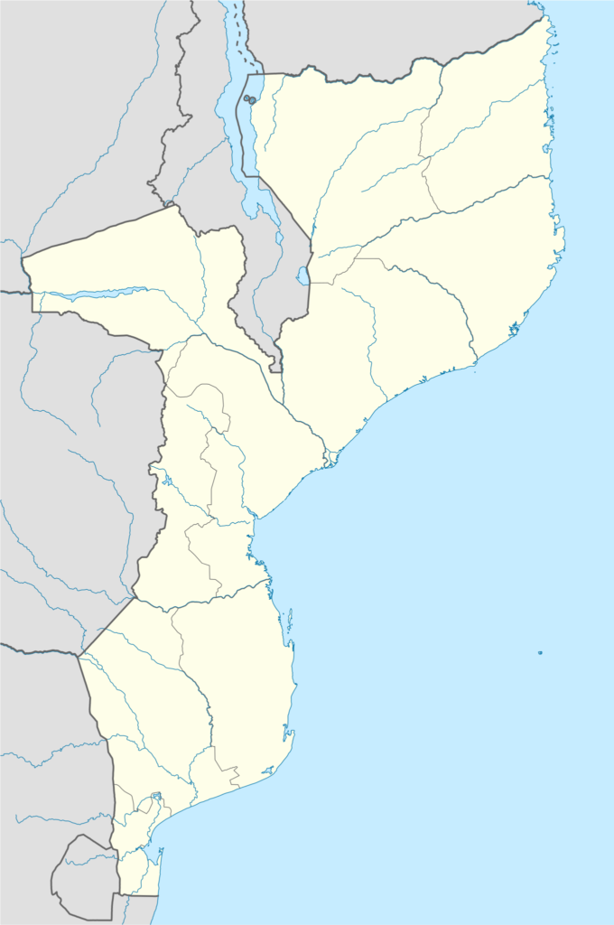 Carte vierge du Mozambique.