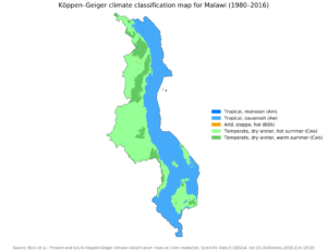 Carte climatique du Malawi