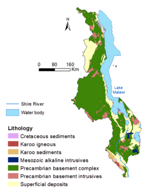 Carte géologique du Malawi