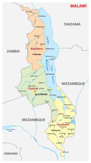 Carte politique du Malawi