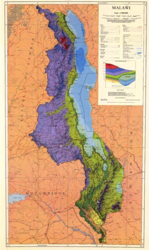Carte physique du Malawi